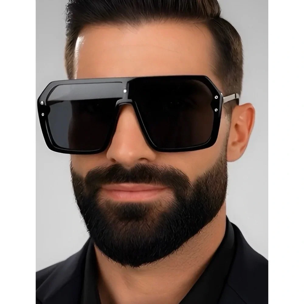 Square Street Wear UV400 Protection New Elegant Men Trendy‎ Sunglasses Hip Hop